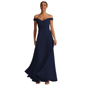 NWT David’s Bridal F20227 Bridesmaid Dress in Marine Size 4